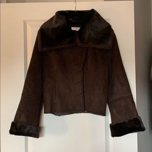 Calvin Klein Shearling Moto Jacket